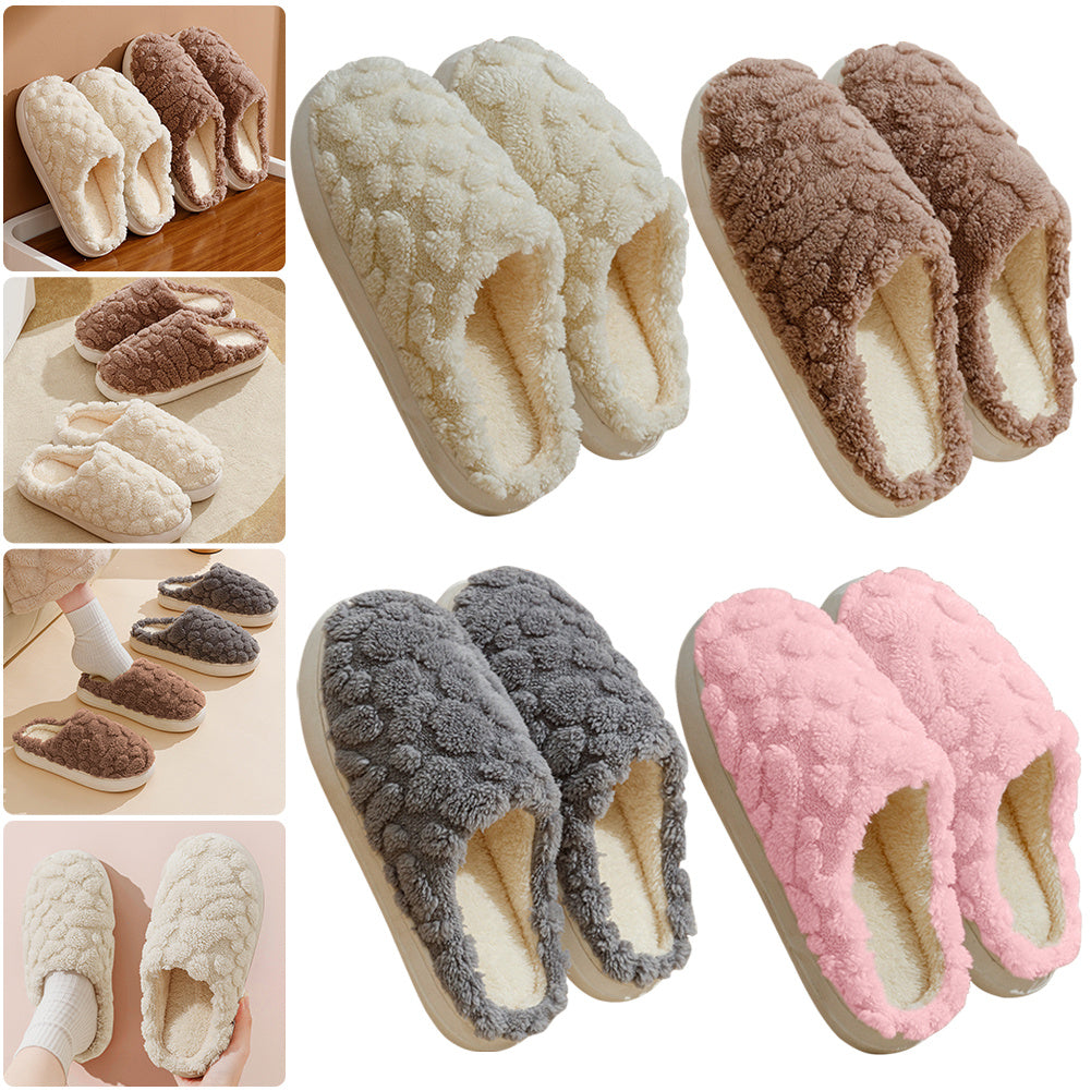 Unisex Fuzzy Cartoon Slippers – Winter Plush Home Shoes with Anti-Skid Soft Soles for Indoor & Outdoor Comfort